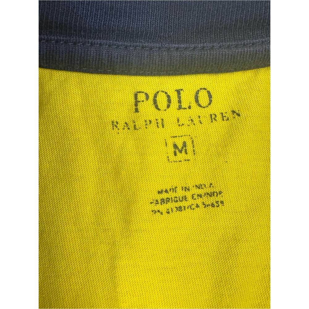 Polo by Ralph Lauren Yellow & Navy Long-Sleeve 67 Raglan Tee M - Picture 9 of 14